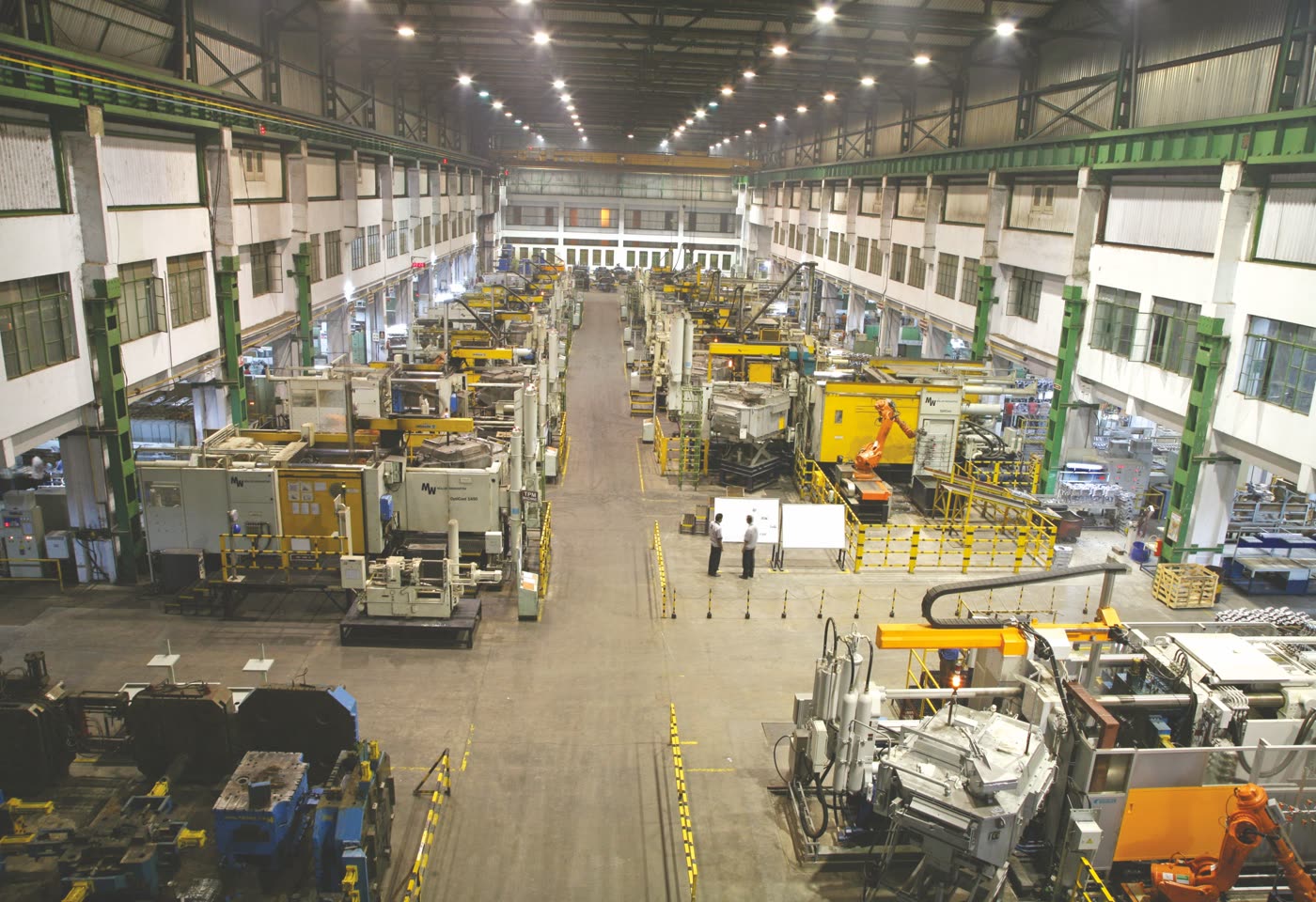 High pressure die casting equipment in a factory